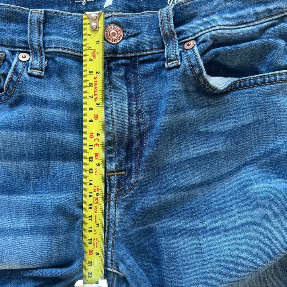 7 For All Mankind Ankle Gwenevere Jeans Womens 27 Blue Skinny Med Wash Stretch - Picture 6 of 10